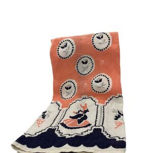 Vintage 1950s Midcentury Floral Flour Sack Kitchen Towel